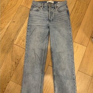 Aritzia Straight Leg Jeans in Light Wash Blue